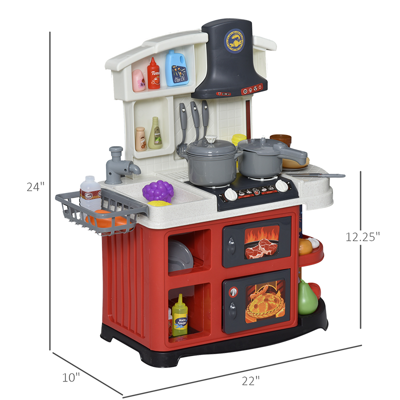 Grande cuisinière pour enfant avec son et lumière, vapeur, écoulement d'eau